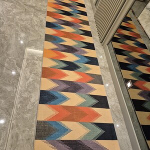 Retro Area Rug Living Room Decor Non Slip Colourful Floor Mat, Carpet image 1