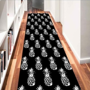 Non-Slip Based Washable Pineapple decor kitchen rug mat