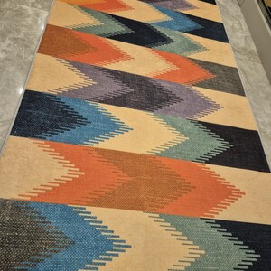 Retro Area Rug Living Room Decor Non Slip Colourful Floor Mat, Carpet image 2
