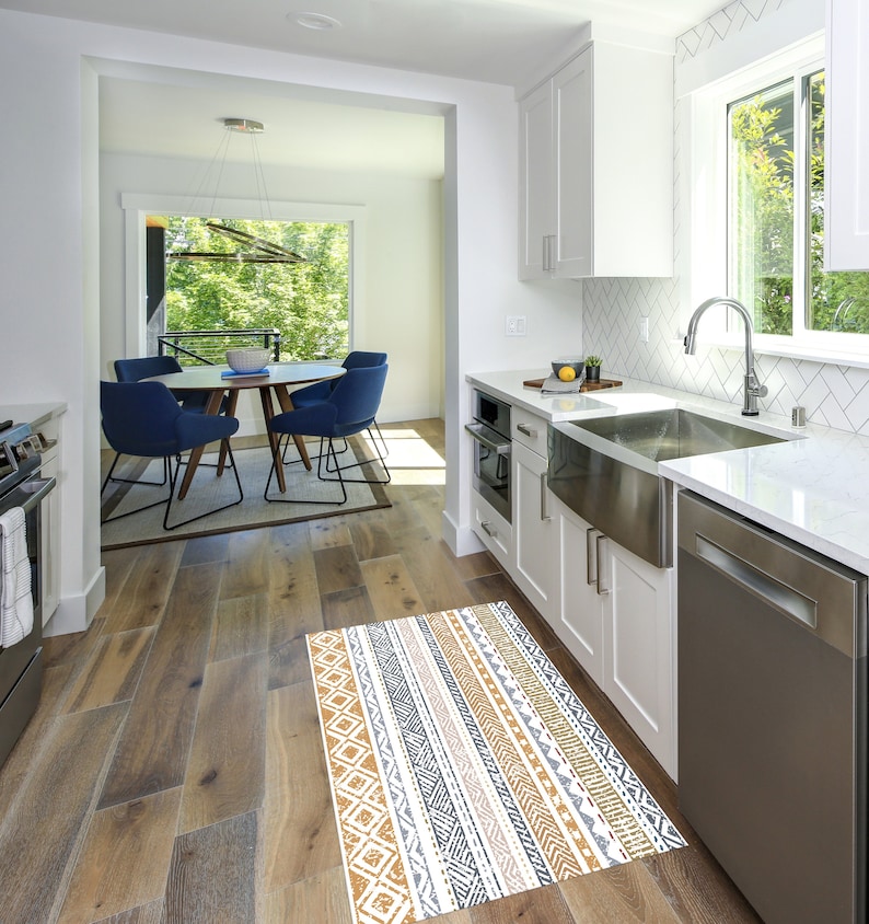 Bohemian Tribal Pattern area rug, You will definitely feel the positive energy it adds to the environment. The pastel colors we use in the rug will be a beautiful decor for any room where you will use the rug.