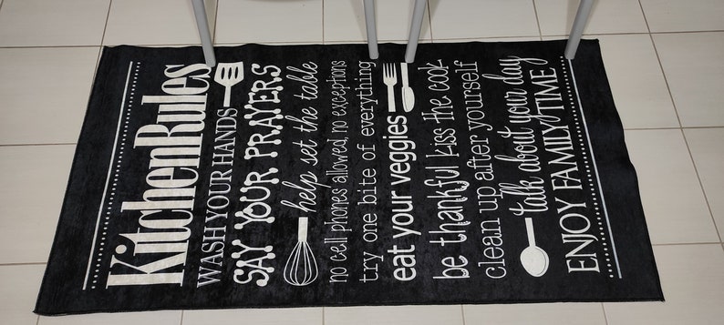 Kitchen Rules Non-Slip Washable Area Runner Rug image 8