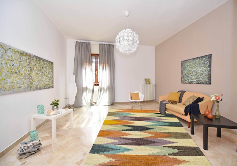 Retro Area Rug Living Room Decor Non Slip Colourful Floor Mat, Carpet image 9