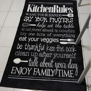 Kitchen Rules Non-Slip Washable Area Runner Rug image 7