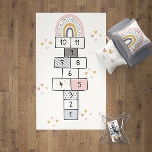 Regenbogen Hopscotch KinderTeppich / Kindergartendecke