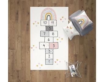 Rainbow Hopscotch Kids Play Rug / Nursery Mat