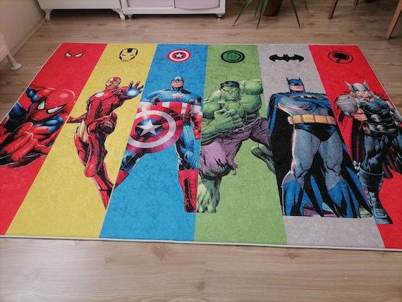 Marvel Avengers Super Heroes Kids Room Vloerkleed Cadeau - Etsy