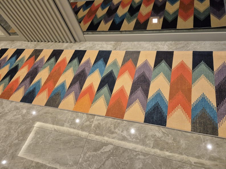 Retro Area Rug Living Room Decor Non Slip Colourful Floor Mat, Carpet image 3