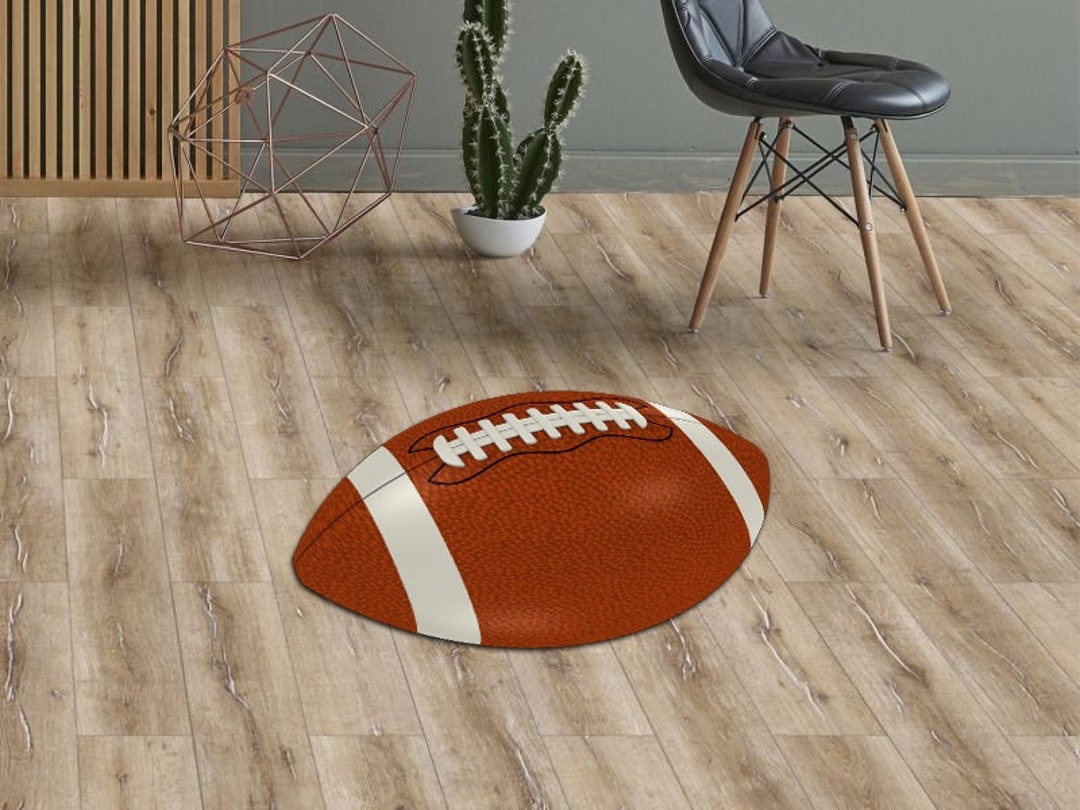 American Football Ball Rug Printed Mat Lover Gift, Boys Room Decor Rug ...