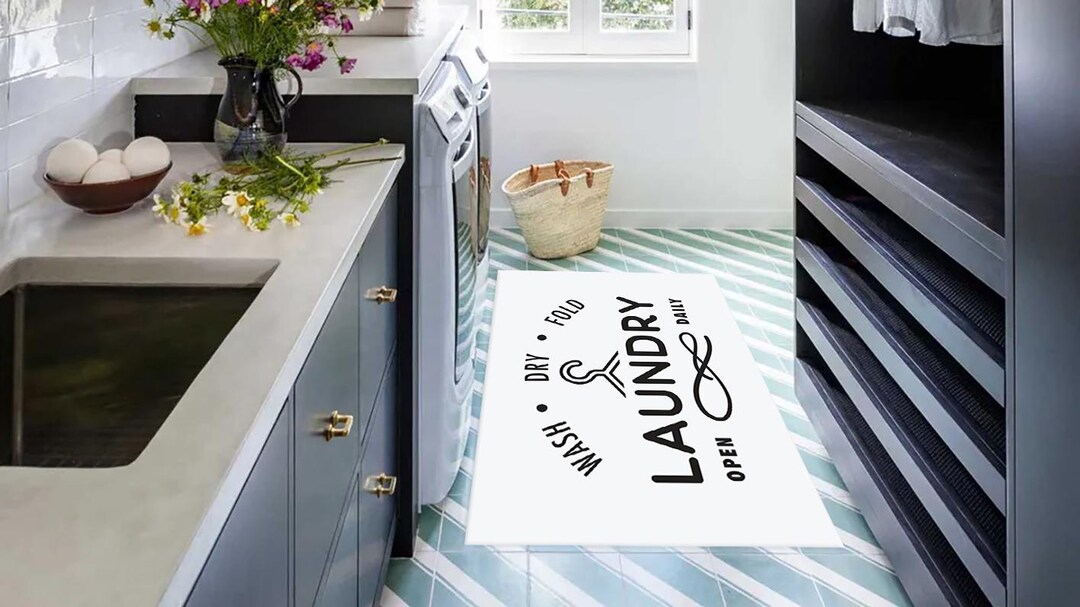Laundry Mat Rug Non-slip Washable Laundry Room Rug Mat Decorative Floor Area Rug - Etsy