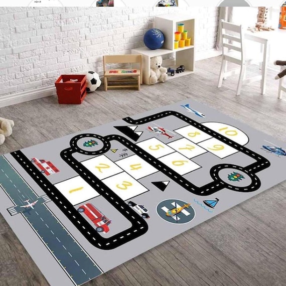 Road and Hopscotch Kids Play Rug / Nursery Mat