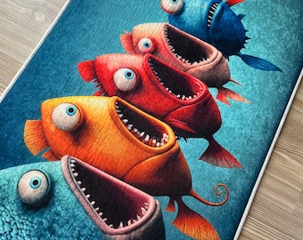 Non Slip Fish Kitchen, Bath Room Rug Decor Washable Carpet Mat