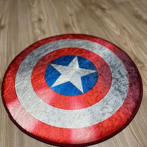 Captain America Shield Area Rug kids nursery room decor carpet