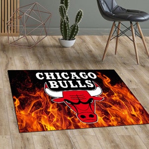 Chicago Bulls Area Rug Basketball Lover Gift Kids Room Decor Floor Mat