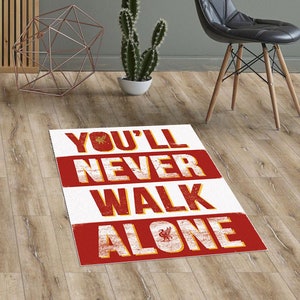 You'll Never Walk Alone リバプール エリアラグ フットボール愛好家へのギフト 子供部屋装飾 フロアマット