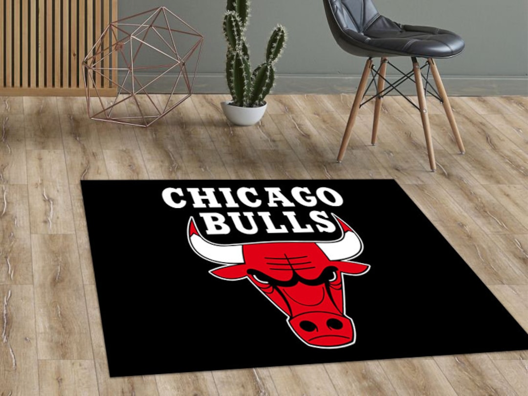 Chicago Bulls Area Rug Basketball Lover Gift Kids Room Decor Etsy