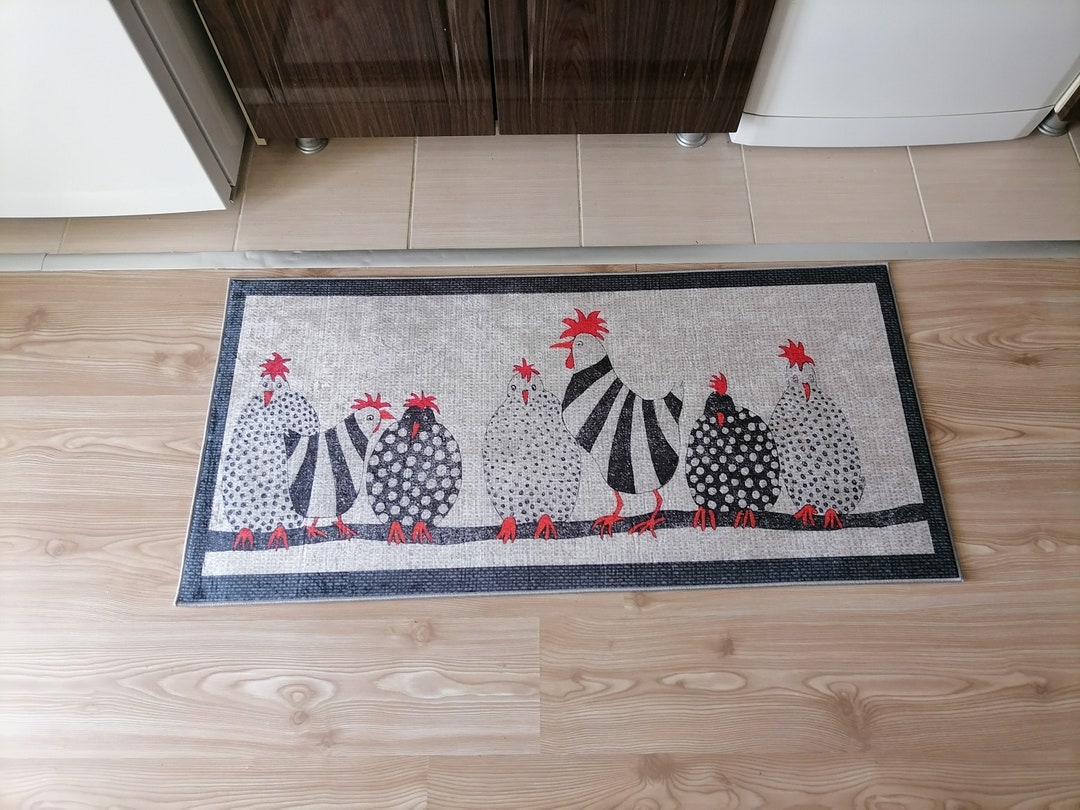 Hen Rug Chicken Rug Kitchen Dining Room Decoration Mothers Day Gift, Chicken ...