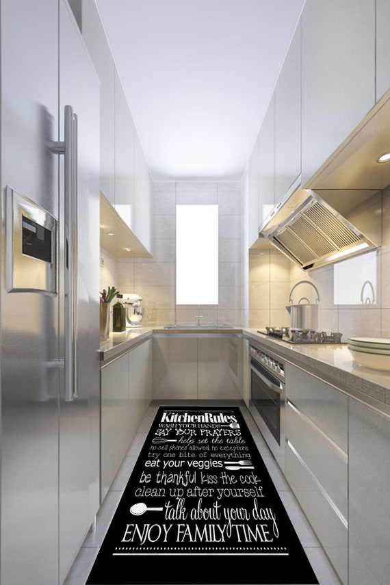 Kitchen Rules Non-Slip Washable Area Runner Rug
