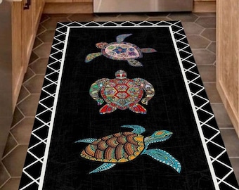 Tortoise Turtle Non-Slip Washable Kitchen Rug Mat