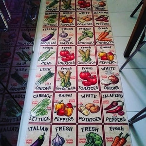 Vegetables Print Kitchen Dining Room Runner Rug / Mat Non-Skid Machine Washable