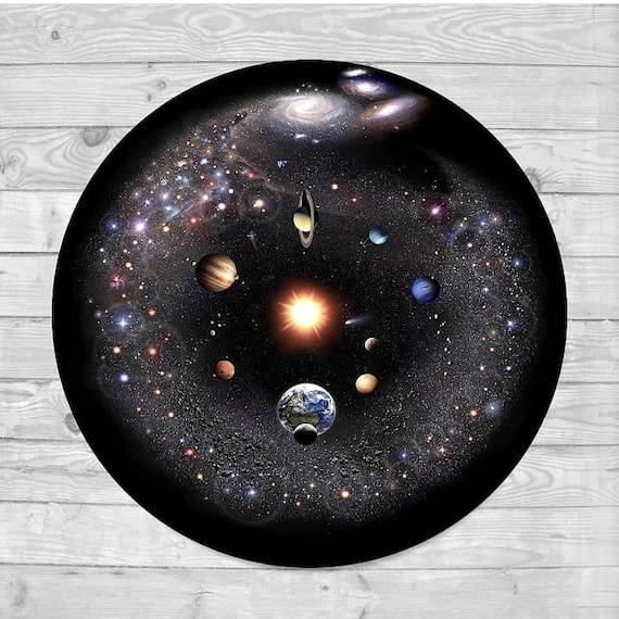 Space Galaxies and Planets 3D Printed Rug Washable Mat