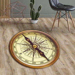 Compass Rug Floor Mat Camp Decoration, Camp lover gift