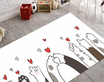 Non Slip Cat Paws Kitchen Rug Bathroom Washable Runner Carpet Mat