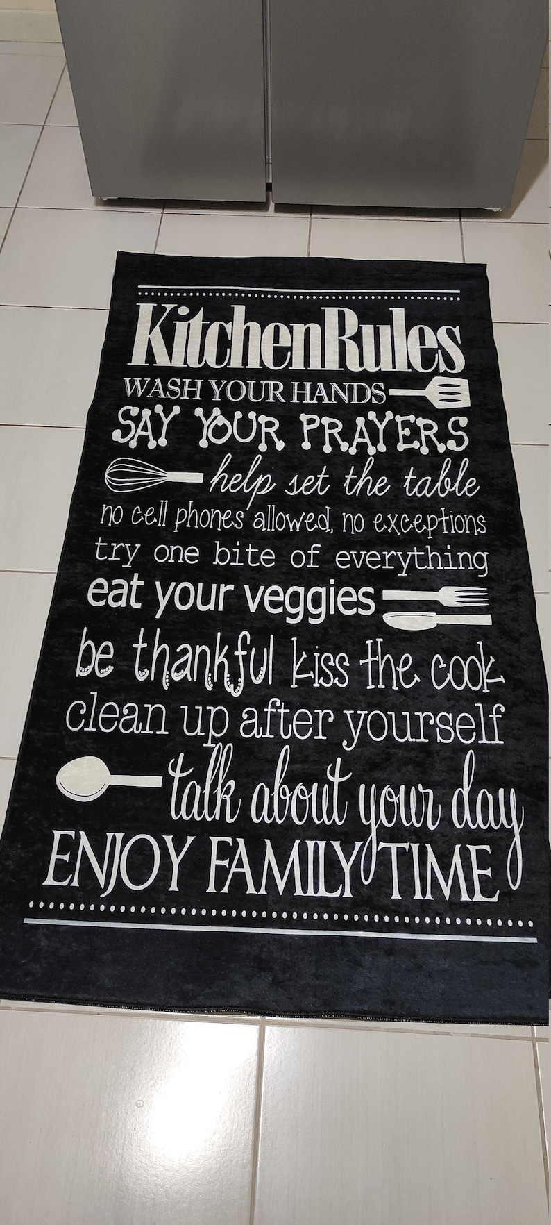 Kitchen Rules Non-Slip Washable Area Runner Rug image 6