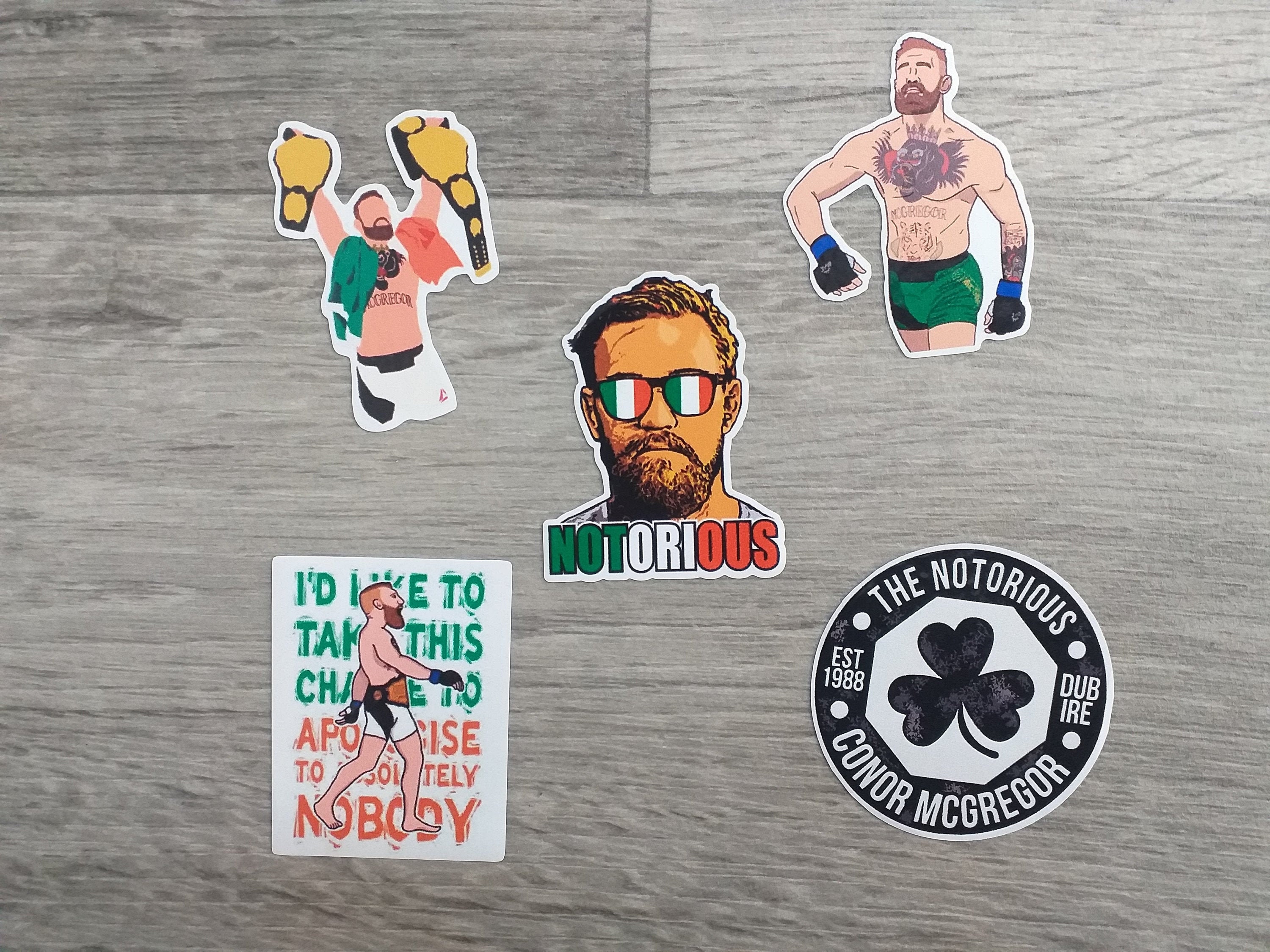 Conor McGregor UFC Sticker Pack. Water Bottle Stickers Coffee Etsy