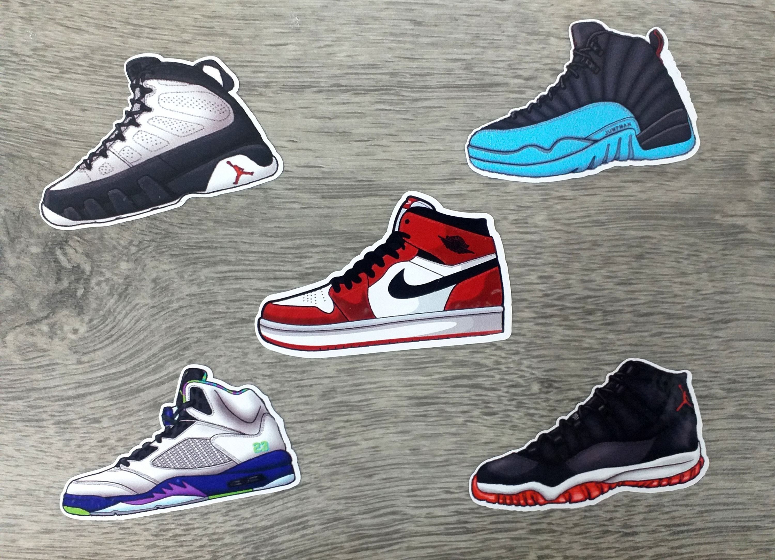 Air Jordan Sneaker Vinyl Sticker Pack. Water Bottle Stickers Etsy