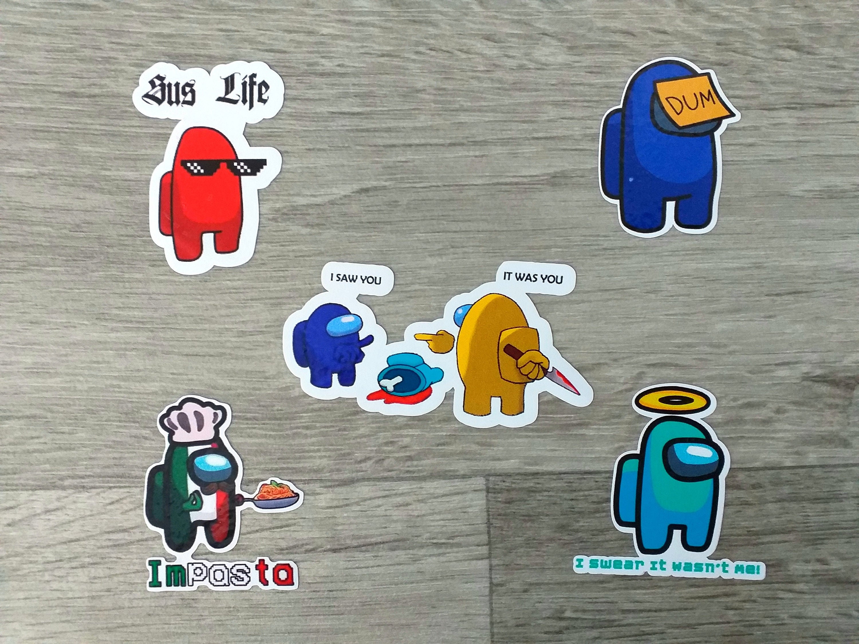 Among Us Sticker Pack. Water Bottle Stickers Coffee Mug Etsy