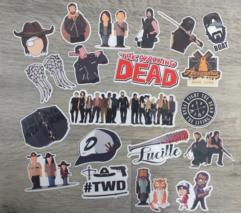 Water Bottle Stickers Coffee Mug Stickers The Walking Dead Sticker Pack