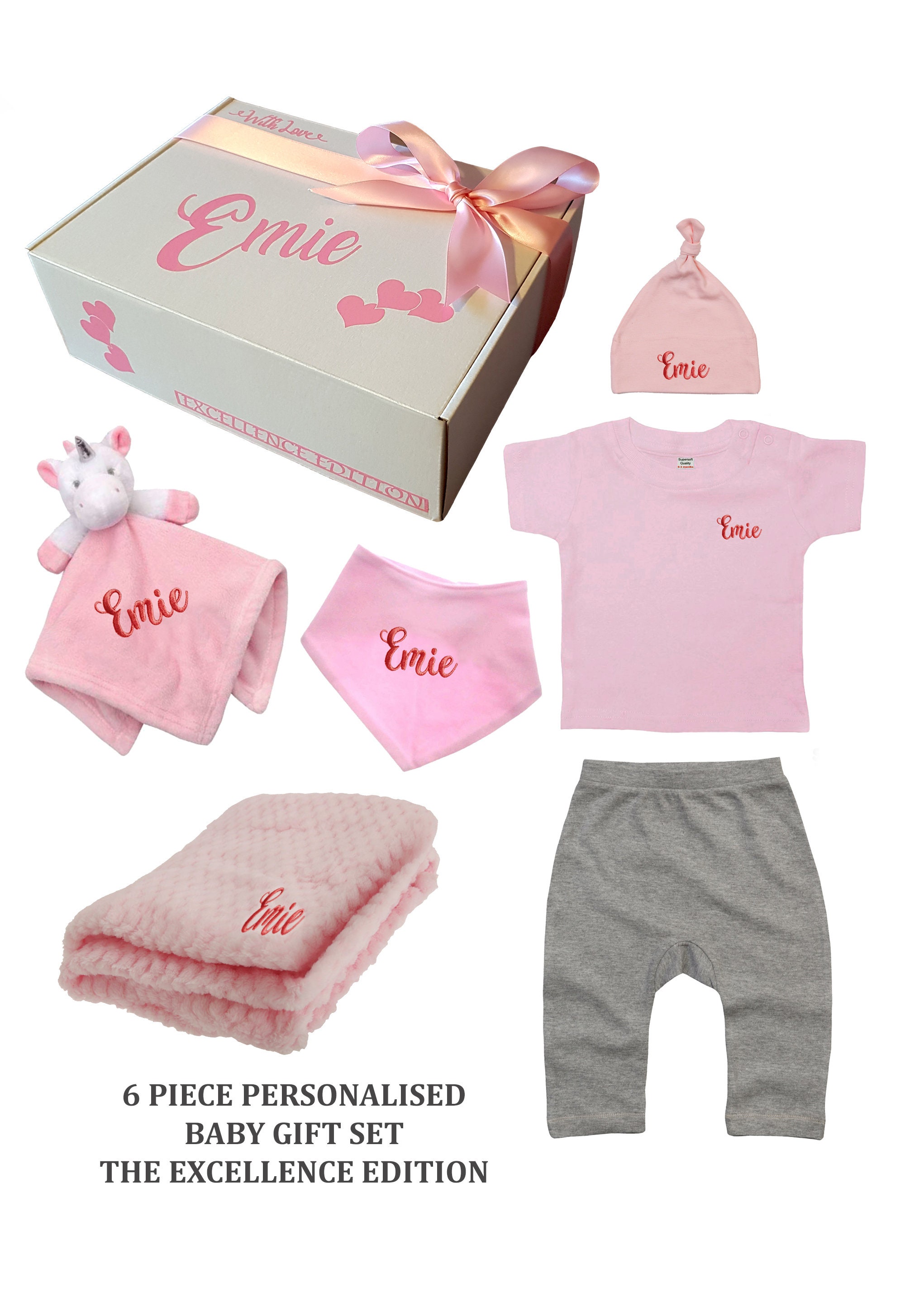 6 piece baby personalised babies gift set with personalized Etsy