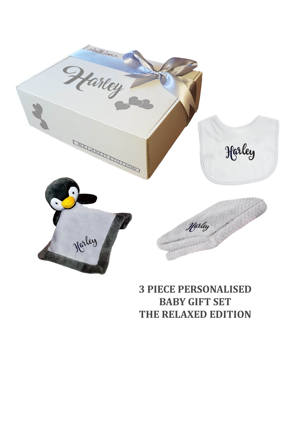 Personalised Luxury Baby Grey Gift Set for Newborn Baby Shower Etsy