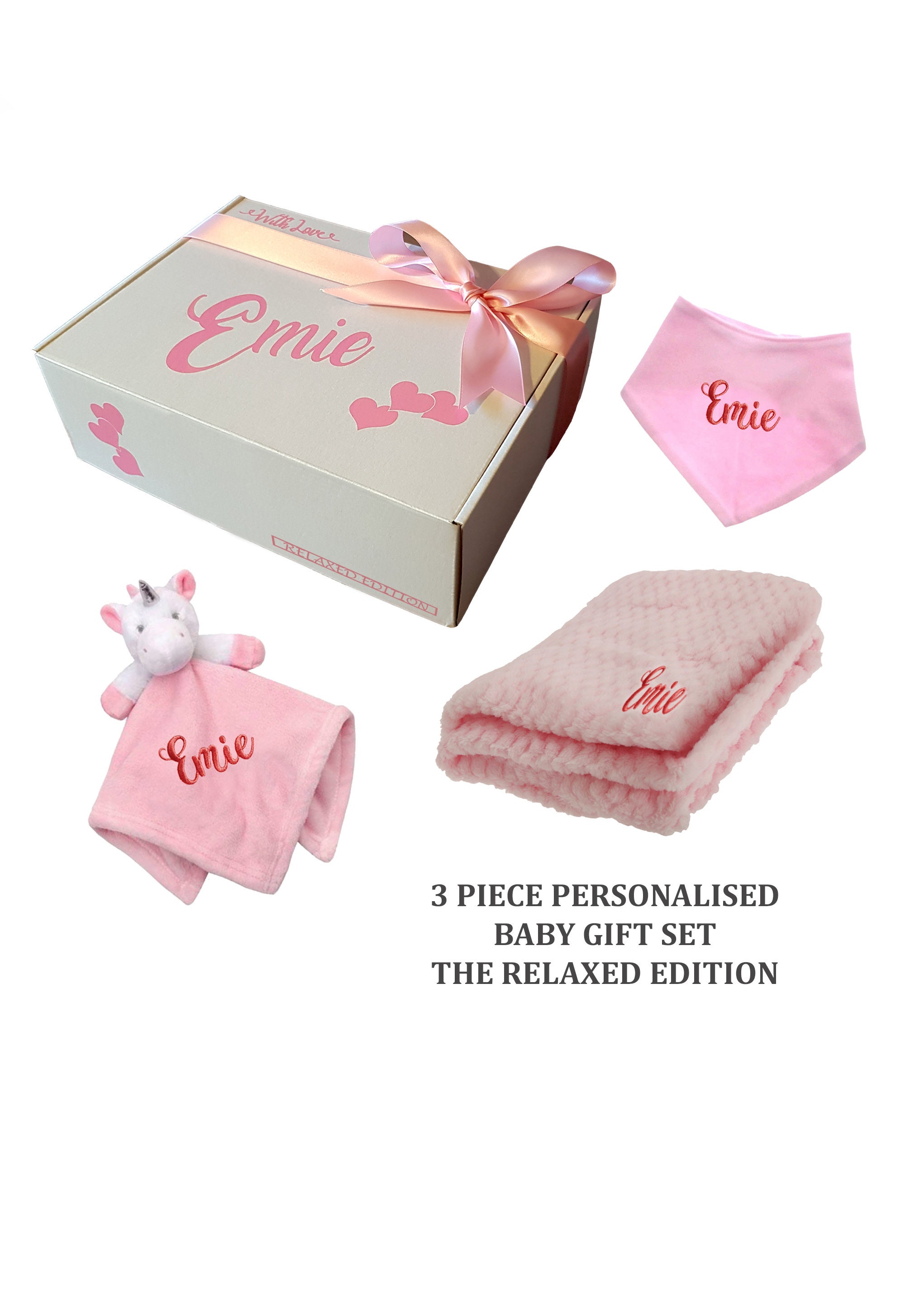 Personalised Luxury Baby Pink Gift Set for Newborn Baby Girls Etsy