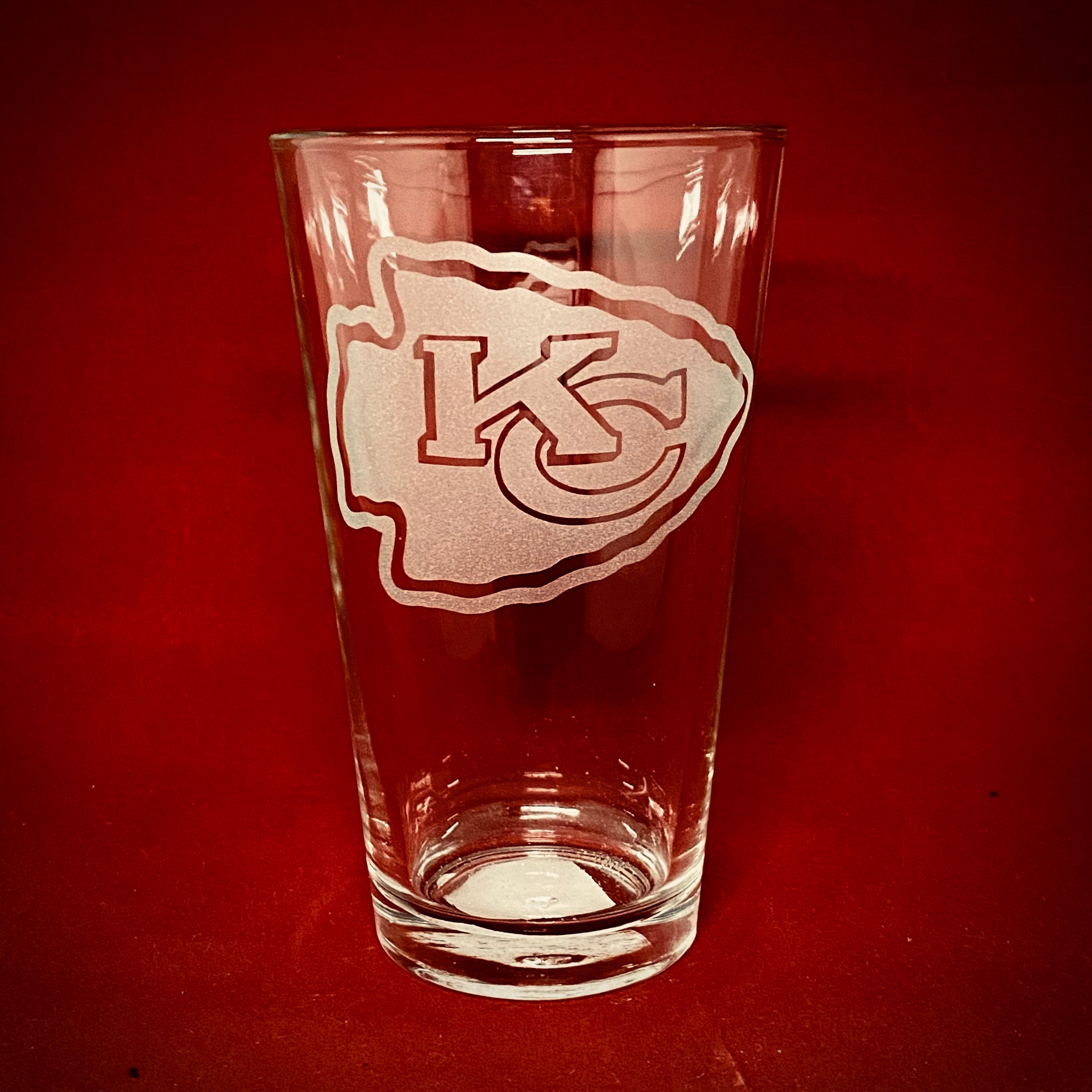 Kansas City Chiefs Custom Etched 16oz Pint Glass Etsy