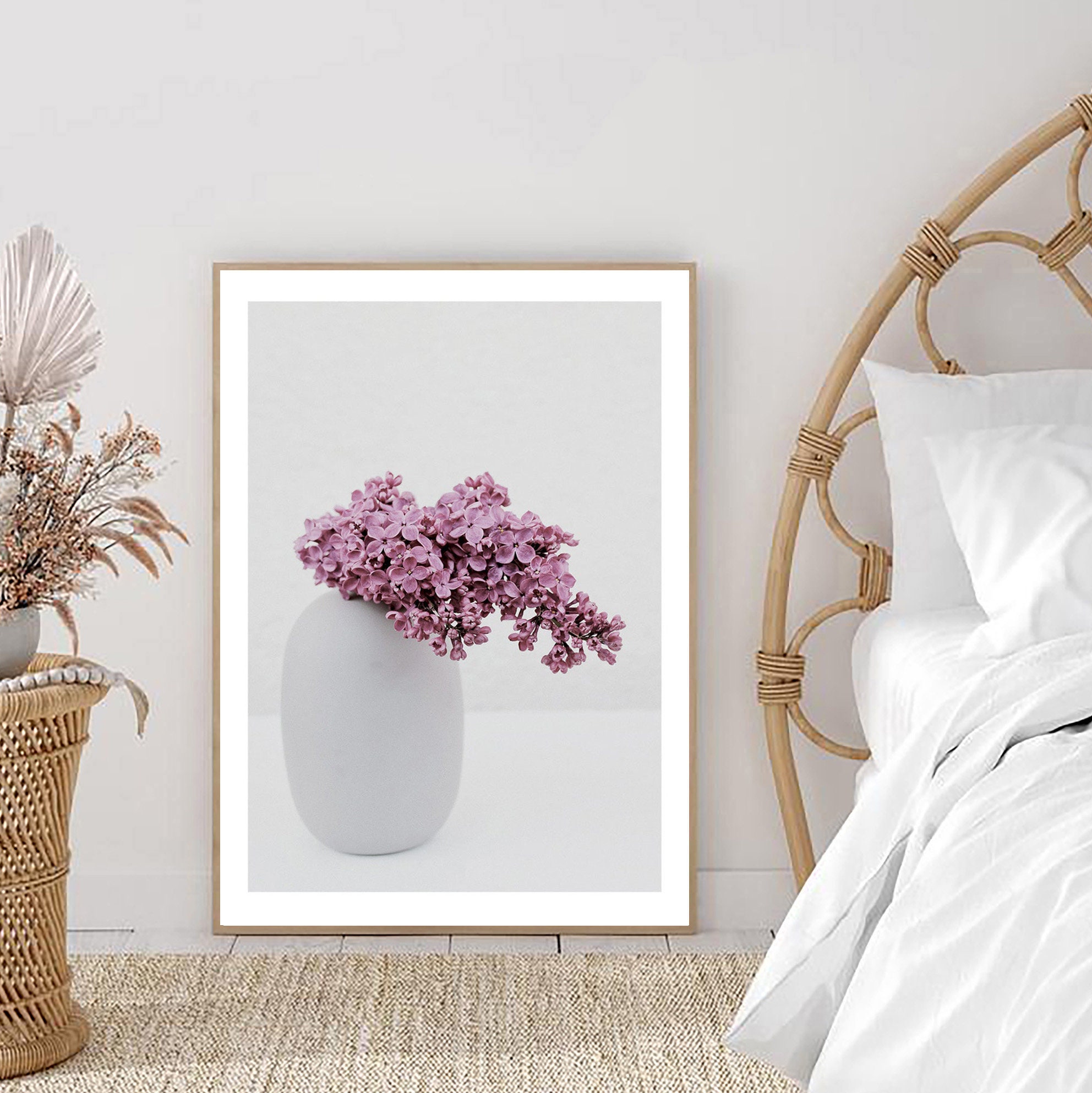Lilac print floral wall art flower photograph minimal | Etsy