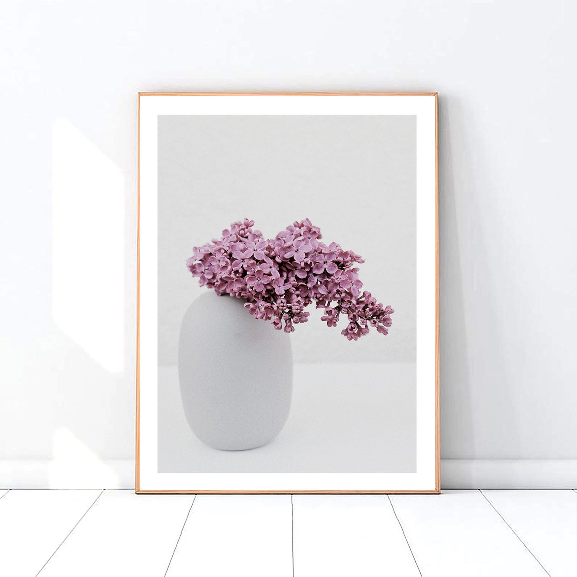 Lilac print floral wall art flower photograph minimal | Etsy