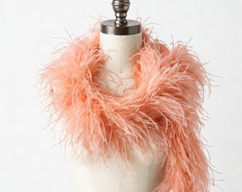 4 Ply Ostrich Feather Boa with Turkey Marabou Core | Lightweight Fluffy Feather Boa for Costumes, Dance, Crafts & Weddings