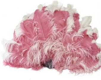 Glamour Double Layer Burlesque Ostrich Feather Fan