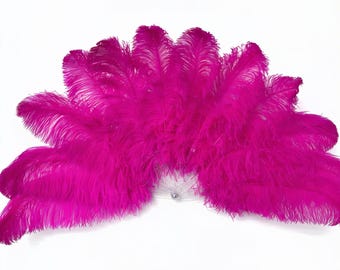Fancy Single Layer Burlesque Ostrich Feather Fan