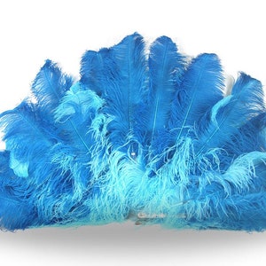 Glamour Burlesque Ostrich Feather Fan - Double Layer