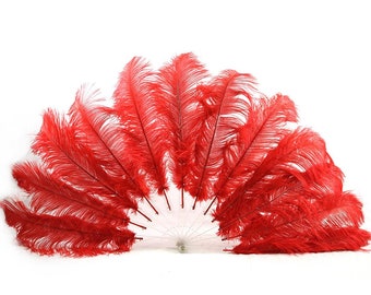 Economy Burlesque Ostrich Feather Fan - Single Layer