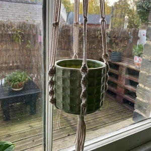 Macrame Ecru with a Gold Fleck Plant Hanger