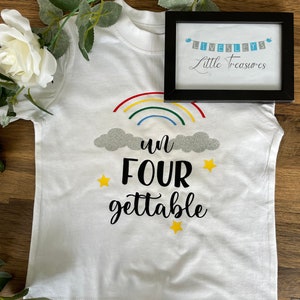 Fourth birthday, UnFOURgetable, Birthday outfit, Birthday T-shirt, Unisex outfit, Birthday gift, Personalised T-shirt, Four years old