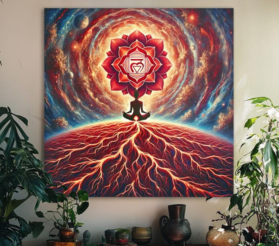 Root Chakra Canvas Print | Muladhara Wall Art | Feminine Energy Decor ...
