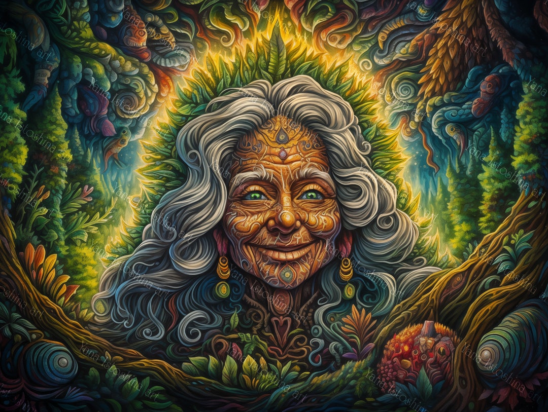 Visionary Art - Mother Earth Canvas Print - Vibrant Nature Spirit and ...