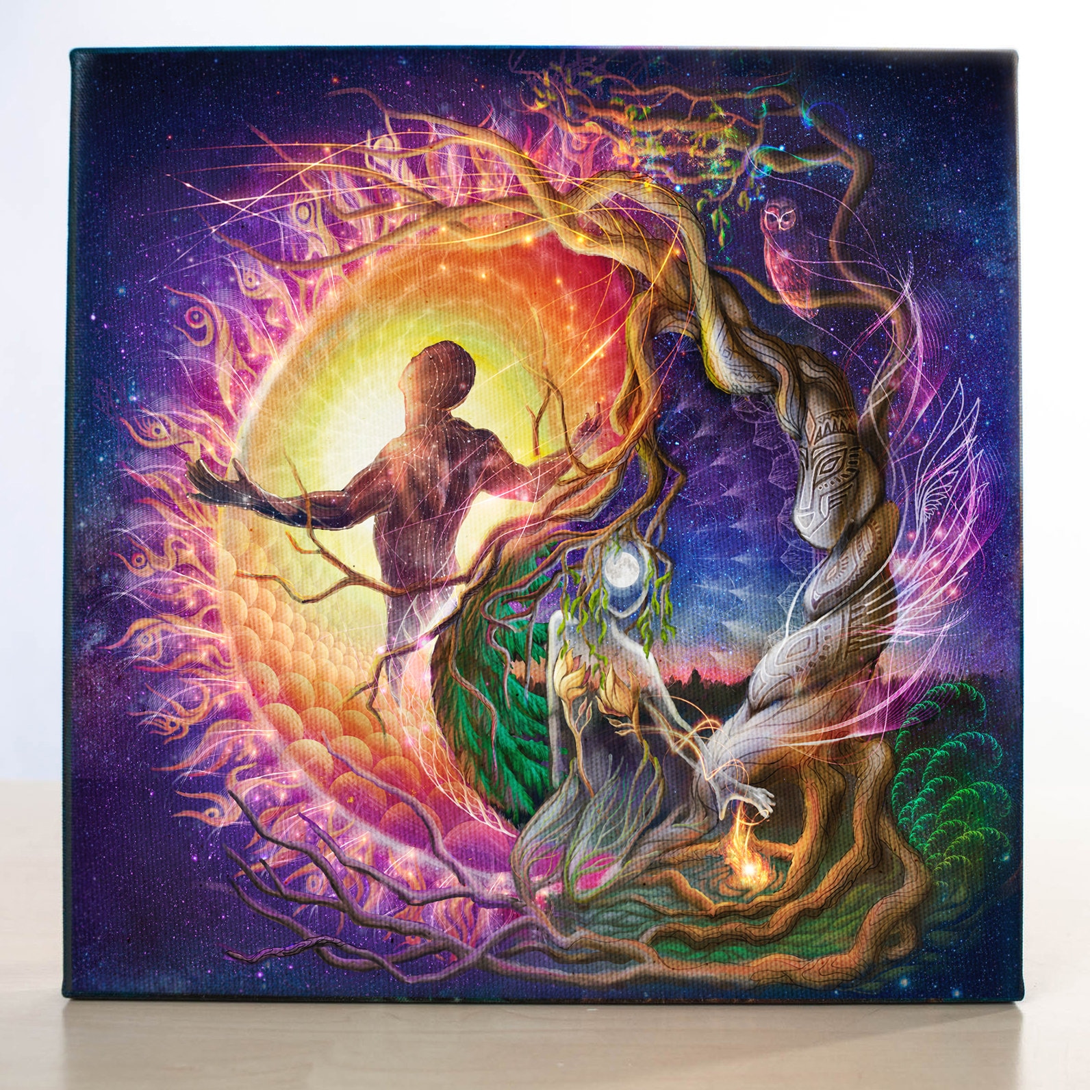 Yin-yang Energy Canvas Print - Cosmic Balance and Spiritual