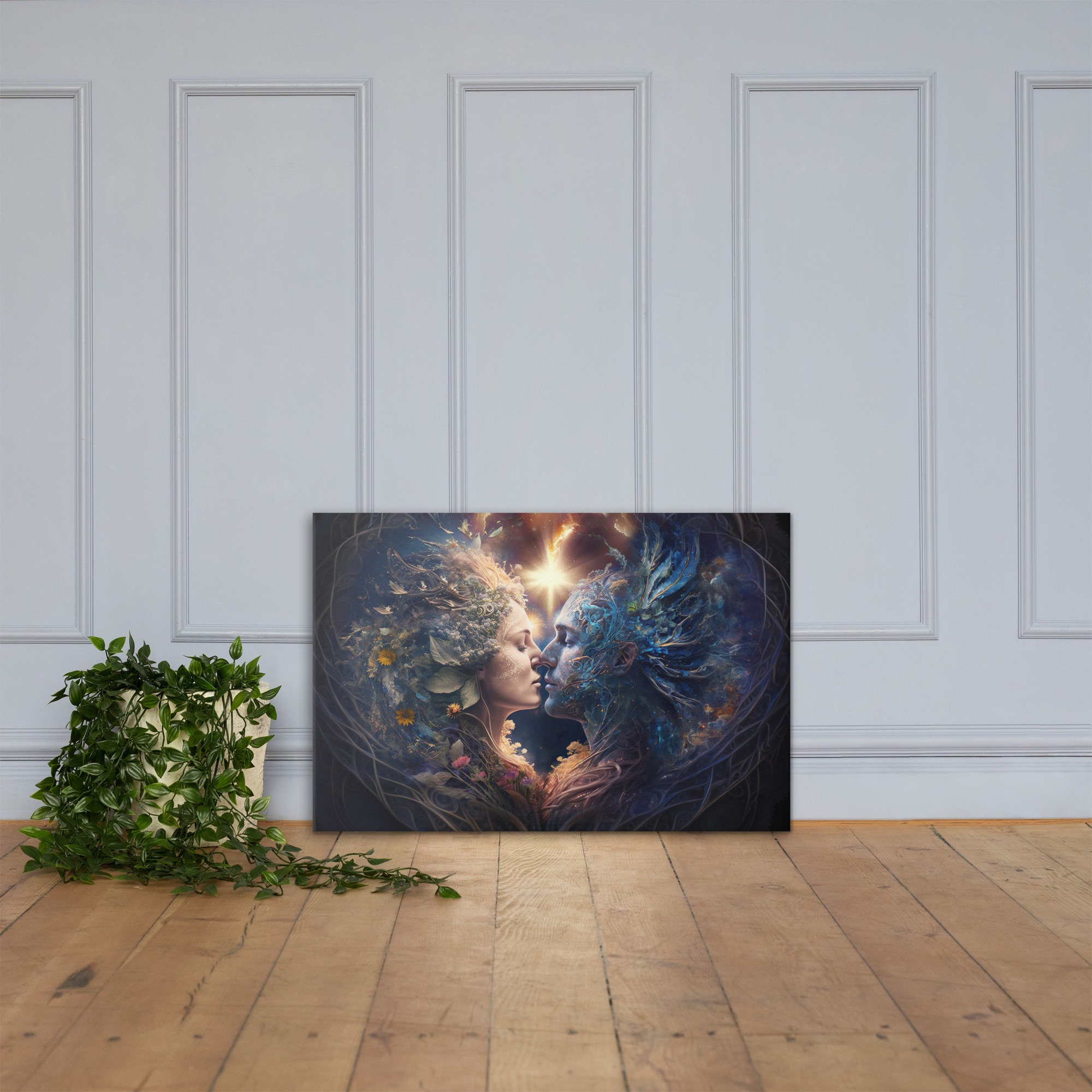 Metal Print Fantasy Visionary Art With Sacred Love Unity