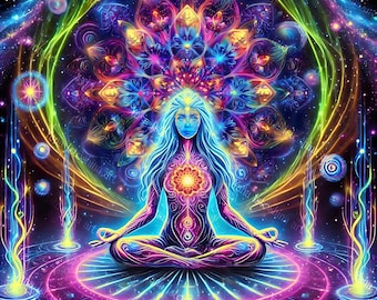 UV活性サイケデリックタペストリー：トリッピーなフラクタルアートの壁