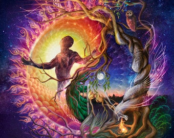 限定版 陰陽スピリチュアルビジョナリーアートポスター | DAOシンボル